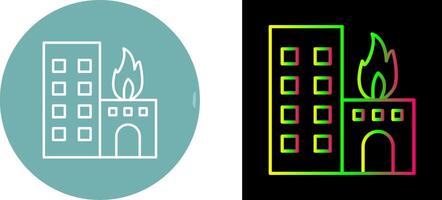 Unique Burning Building Icon Design vector