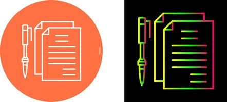 Unique Documents and Pen Icon Design vector