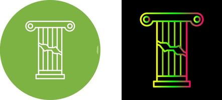 Broken Pillar Icon Design vector