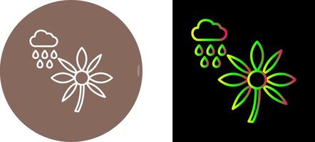 Flower with rain Icon Design vector