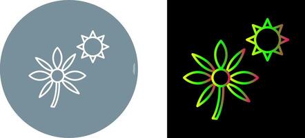 flor en luz de sol icono diseño vector