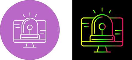 Hacking Alarm Icon Design vector