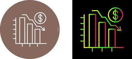 Chart Down Icon Design vector