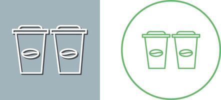 Two Coffees Icon Design vector