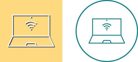 Unique Connected Laptop Icon Design vector