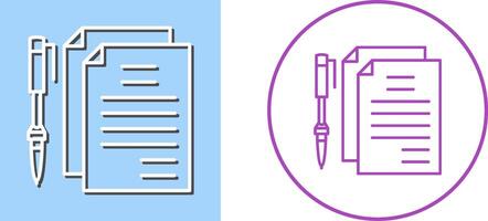 Unique Documents and Pen Icon Design vector