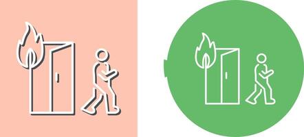 Unique Running from Fire Icon Design vector