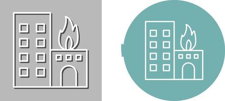 Unique Burning Building Icon Design vector