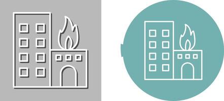 Unique Burning Building Icon Design vector