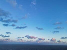 High Angle View of Botany Bay Beach and Sea View During Sunset at Broadstairs Kent, England UK. April 21st, 2024 photo