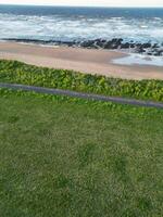 High Angle View of Botany Bay Beach and Sea View During Sunset at Broadstairs Kent, England UK. April 21st, 2024 photo