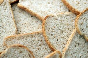 Fresh sliced bread in full frame macro photo