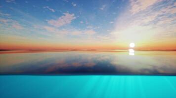 le Soleil est réglage plus de le l'eau dans le océan video