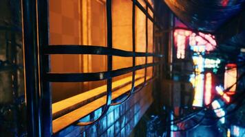 kleur gevelplaten in neon wijk Bij nacht in Japan video