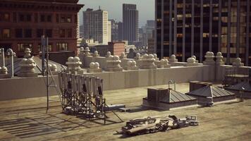 een stadsgezicht van een op het dak gezichtspunt video