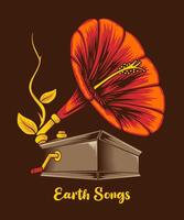 earth song Vintage art Illustration vector