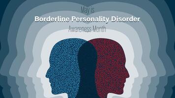 Borderline personality disorder awareness month, illustrationv vector