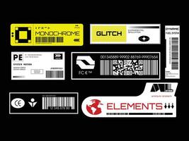 Label pack design. graphic asset for streetwear design. Retro futuristic element in Y2K for apparel, clothing and poster design vector