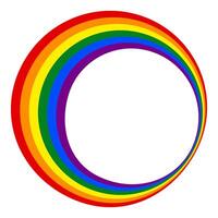 Rainbow circle isolate on transparent background. Photo frame in the colors of the Pride flag. Pride month element. Copy space. illustration vector