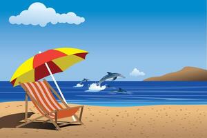 background of sea shore summer day vector