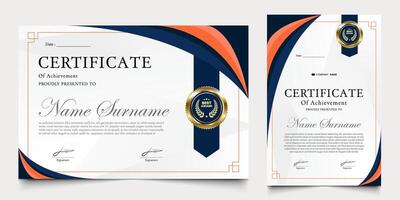 certificate awarded with modern background. graduation design elements, best employees and others. vector