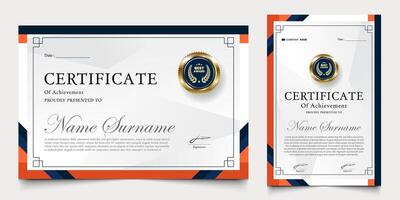 certificate awarded with modern background. graduation design elements, best employees and others. vector