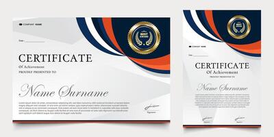 certificate awarded with modern background. graduation design elements, best employees and others. vector