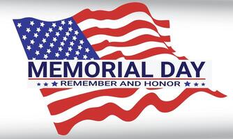 greeting memorial day remember and honor vector