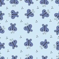 Cute butterflies on a seamless spring background. Template for textile, wallpaper, packaging, cover vector