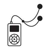 music player doodle icon vector