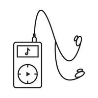 music player doodle icon vector