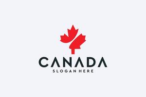 rojo Canadá logo diseño inspiración vector