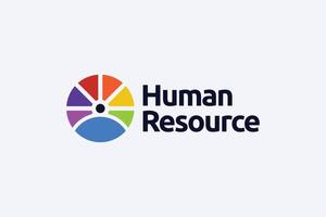 humano recurso vistoso logo diseño vector