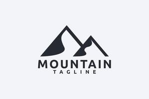 Mountain travel adventure hiking logo vector