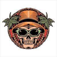 summer skull illustration design vector