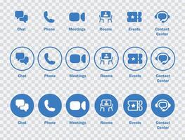 Icons for various meeting conferencing vector