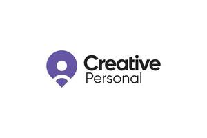 creativo personal persona púrpura resumen logo vector