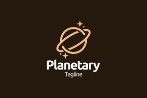 planeta galaxia espacio estrella logo inspiración vector