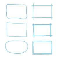 Line border for text. Hand drawn rectangle frames. Doodle design elements. Illustration shapes vector