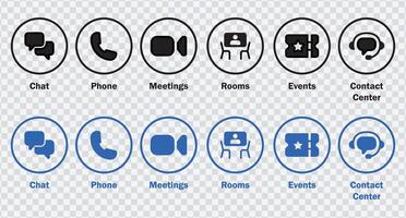 Icons for various meeting conferences vector