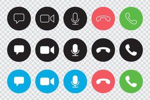 Dynamic call icon set for virtual communication vector