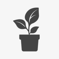 Potted plant icon. Flower, spring, sprout. Symbol, logo illustration. vector