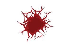 Red and bleeding cracks vector