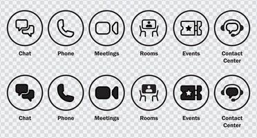 Icons for various meeting conferences vector