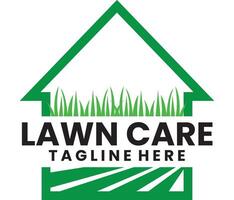 green house lawn care logo vector