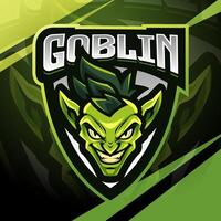 Goblin head esport mascot logo design vector