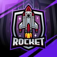 diseño del logotipo de la mascota espacial del cohete vector