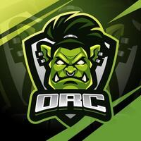 Orc head esport mascot logo design vector