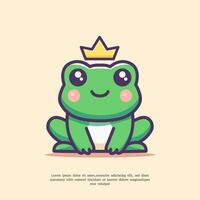 Cute frog cartoon illustration vector