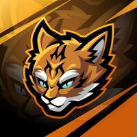 Cat head esport mascot logo design vector